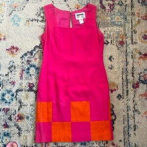 Vintage hot pink linen dress. Perfect for the office